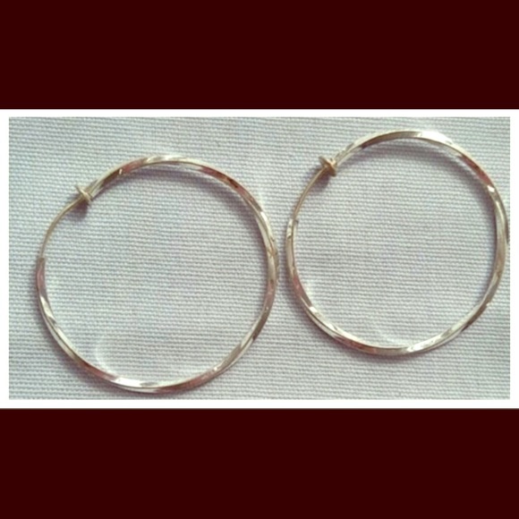 Jewelry - Silver Hoop Earrings 2”